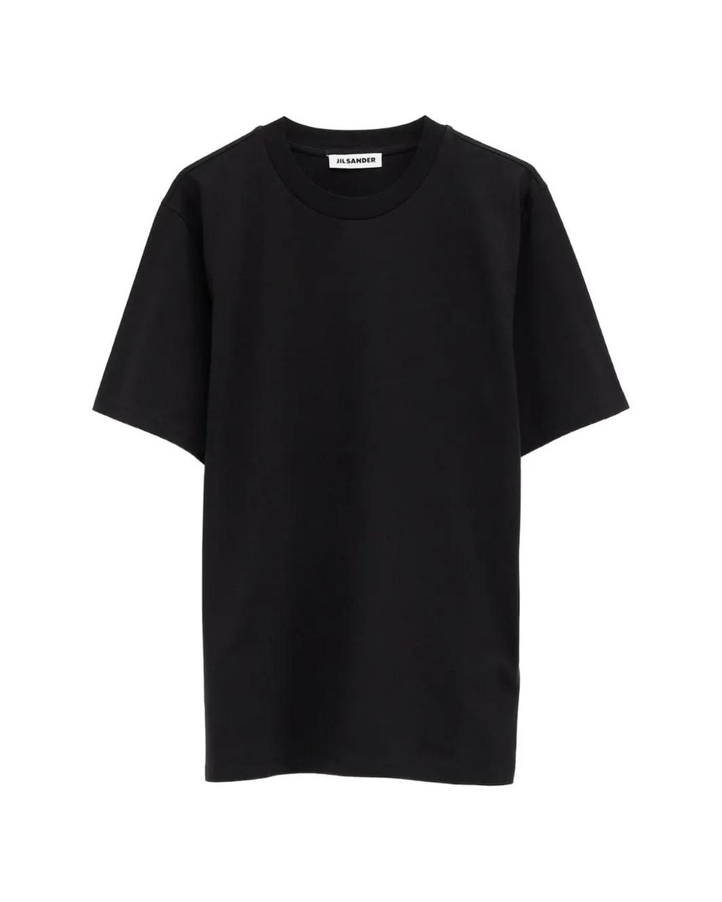 Jil Sander Black T-Shirt À Effet D'Épaules Descendues