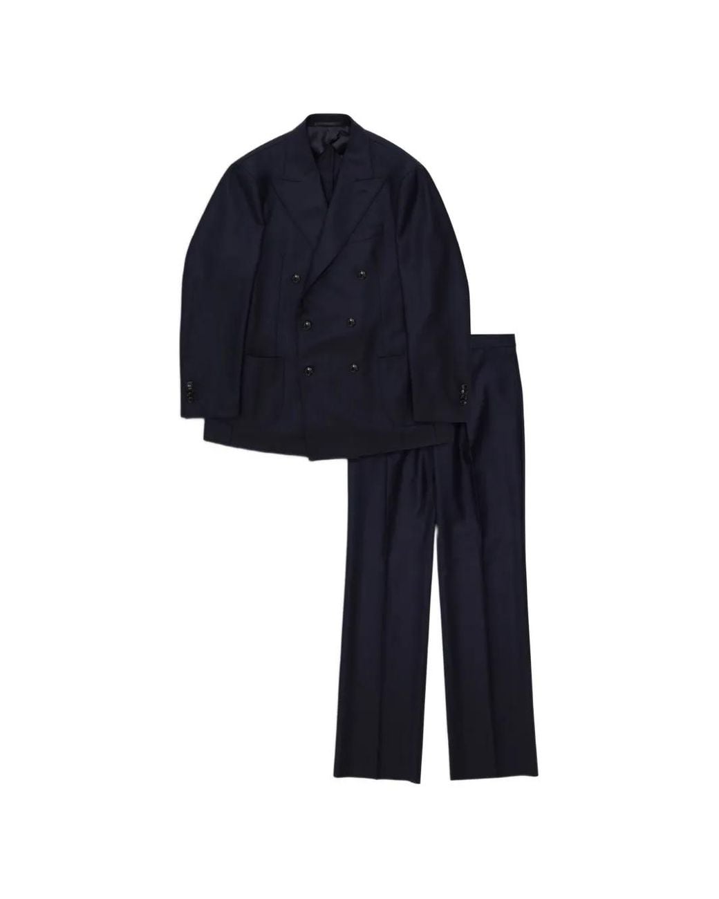 Fortela Blue Totò Double-Breasted Flannel Suit (Set Of Two) for men