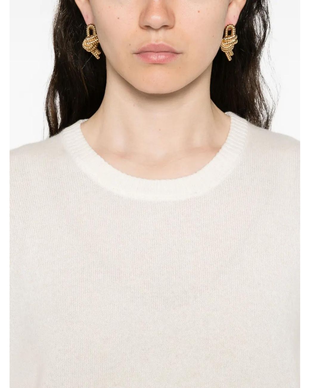 ABSOLUT CASHMERE White Crew-Neck Sweater