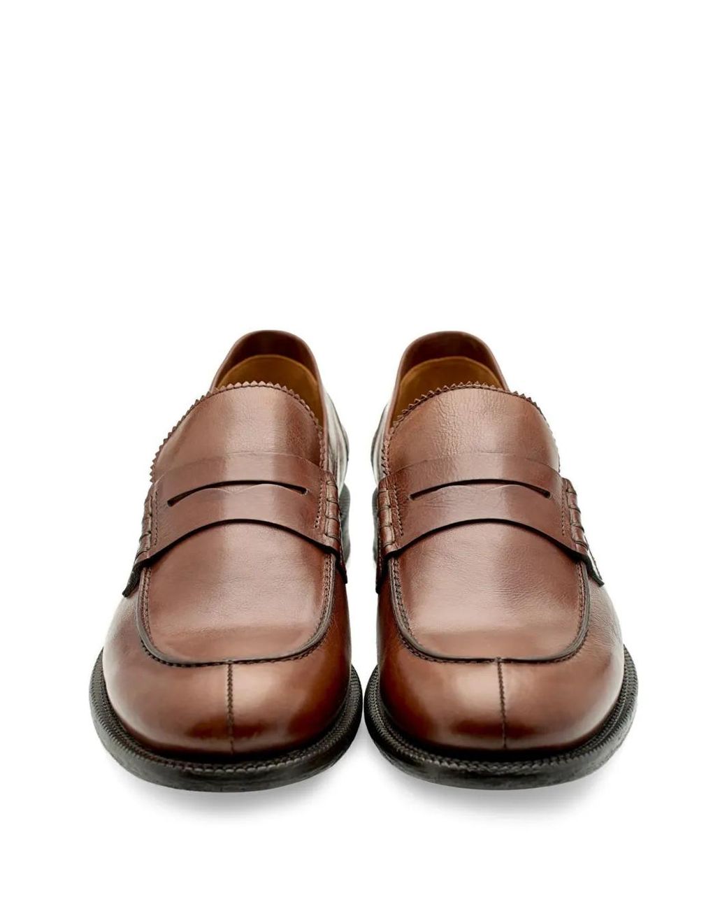 Lottusse Brown Lutton Leather Loafers for men
