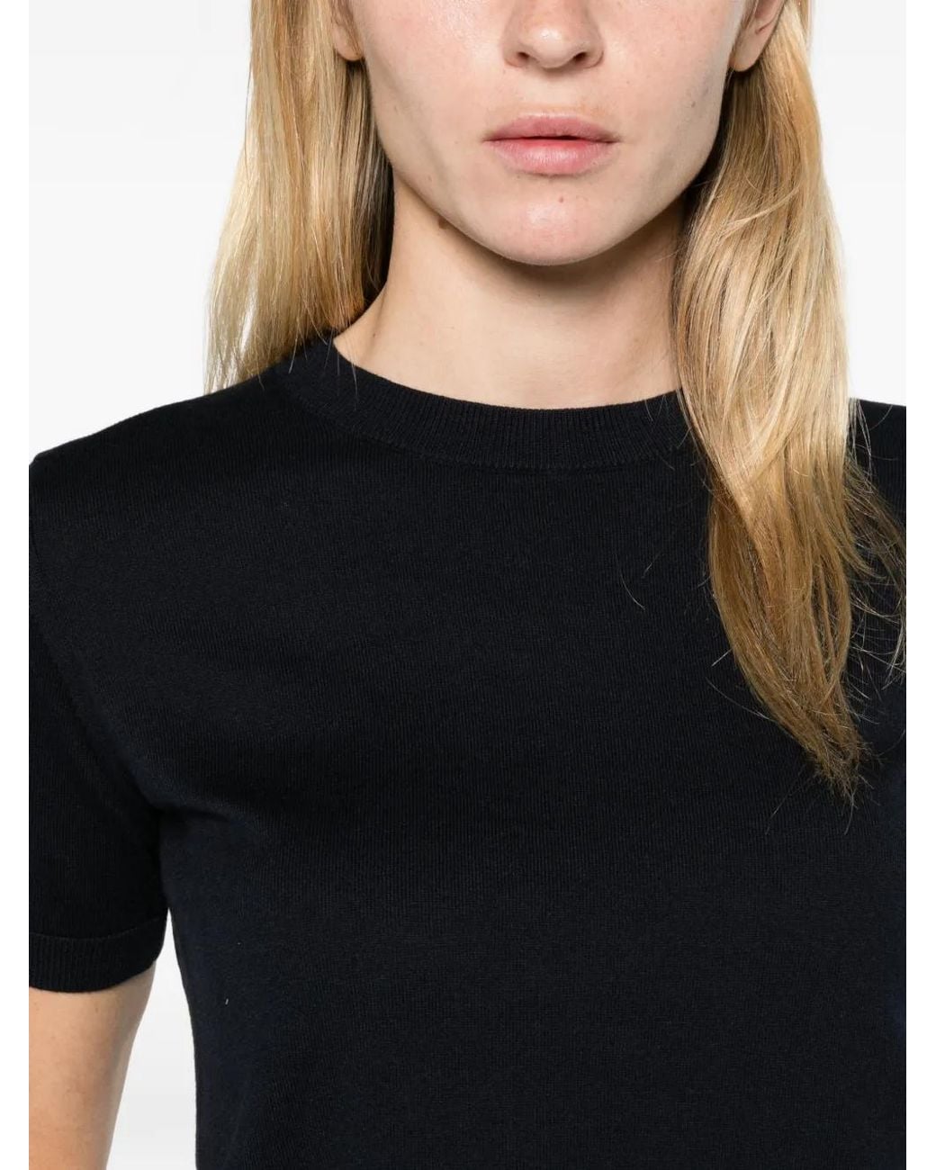 Max Mara Black Cashmere, Cotton And Silk Yarn Jumper
