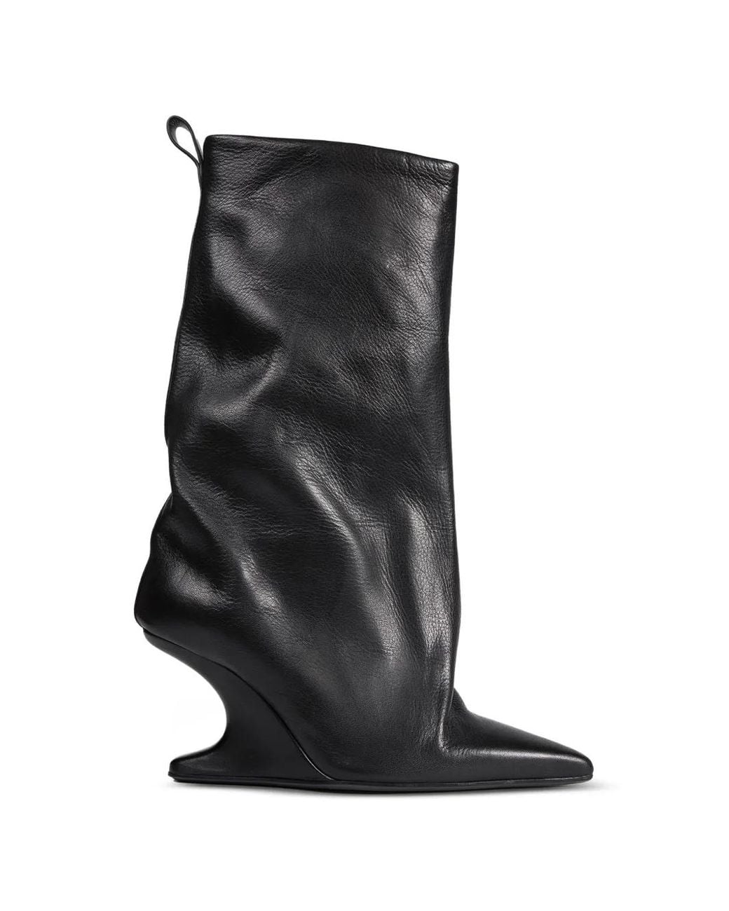 Rick Owens Black Temple Cantilever 8 Sharp Flared Boots Cow Leather