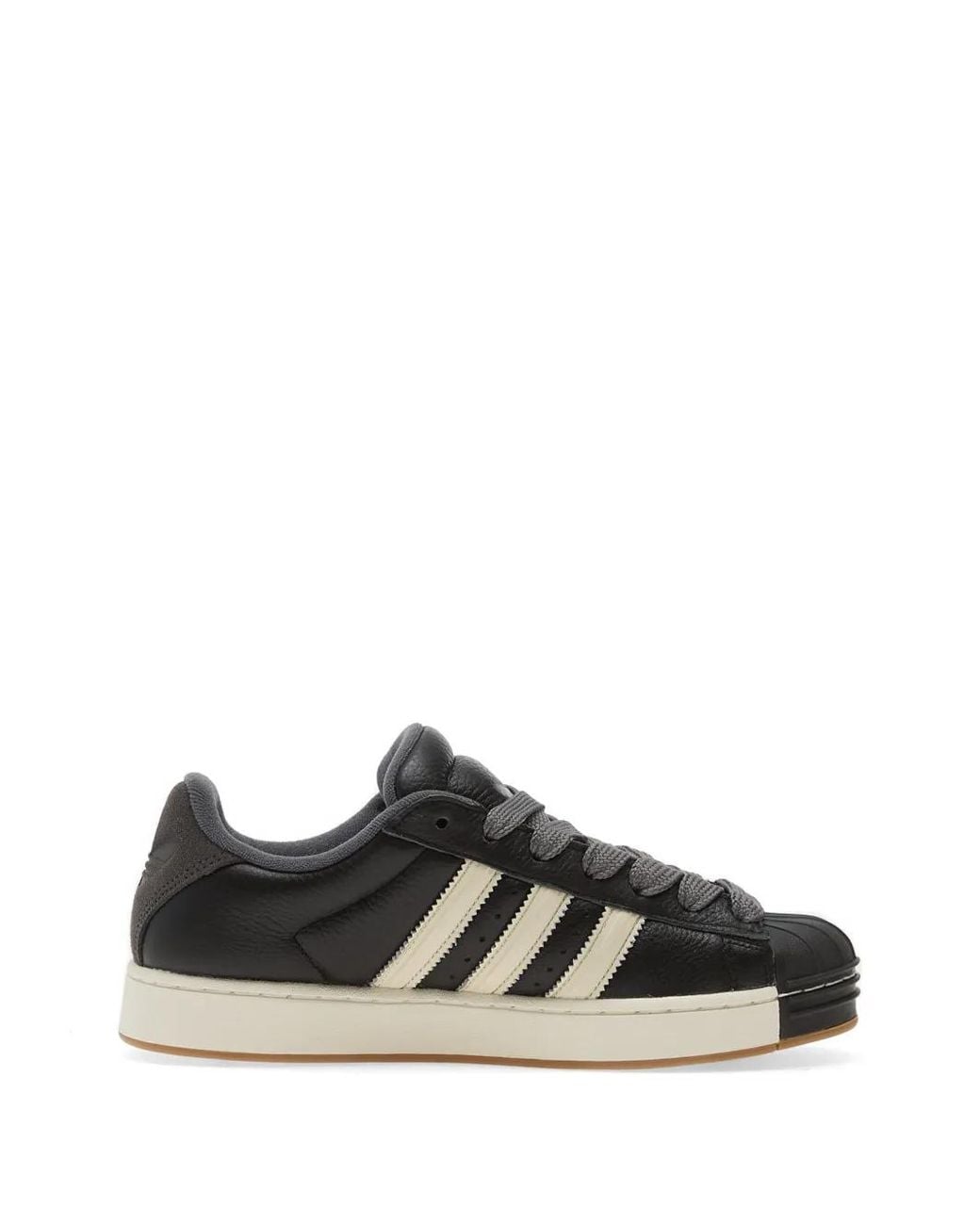 Adidas Black Superstar St Stripe Panelled Sneakers