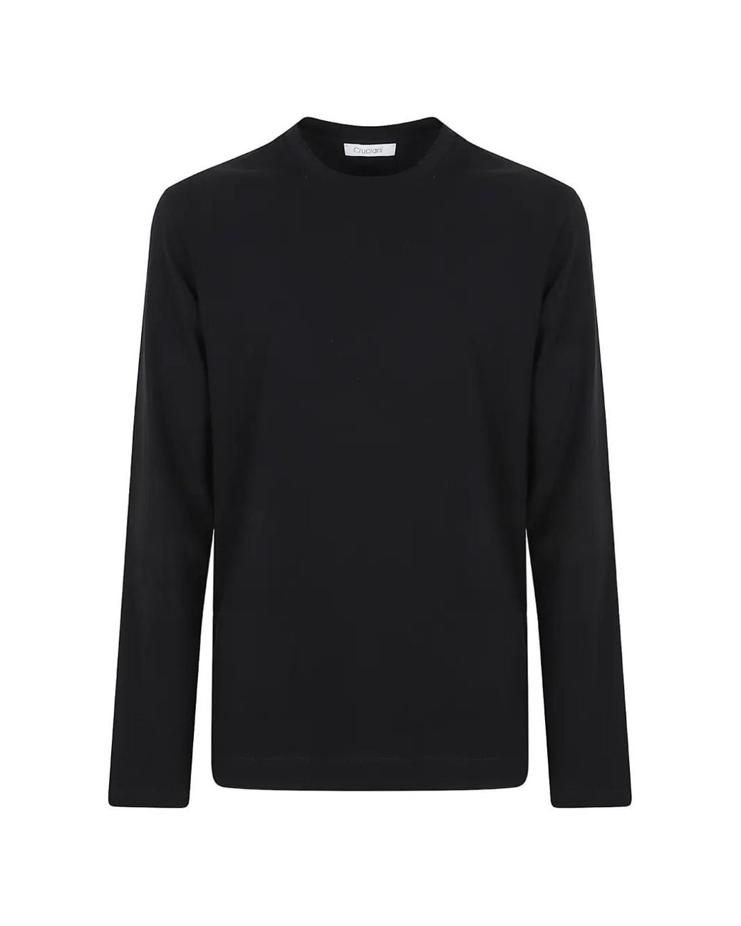 Cruciani Black Crew-Neck Long-Sleeve Sweater for men