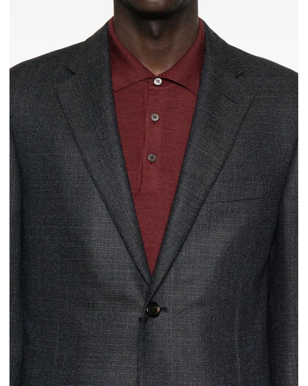Corneliani Blue Two-Button Patch-Pocket Jacket for men
