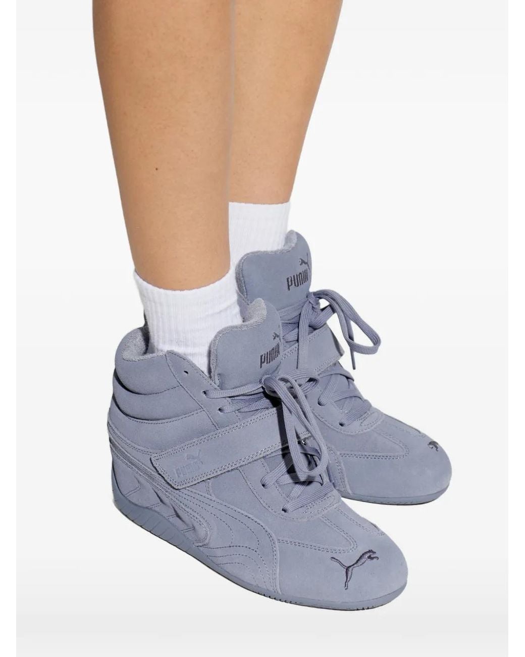 PUMA Blue Speedcat Wedge Sneakers