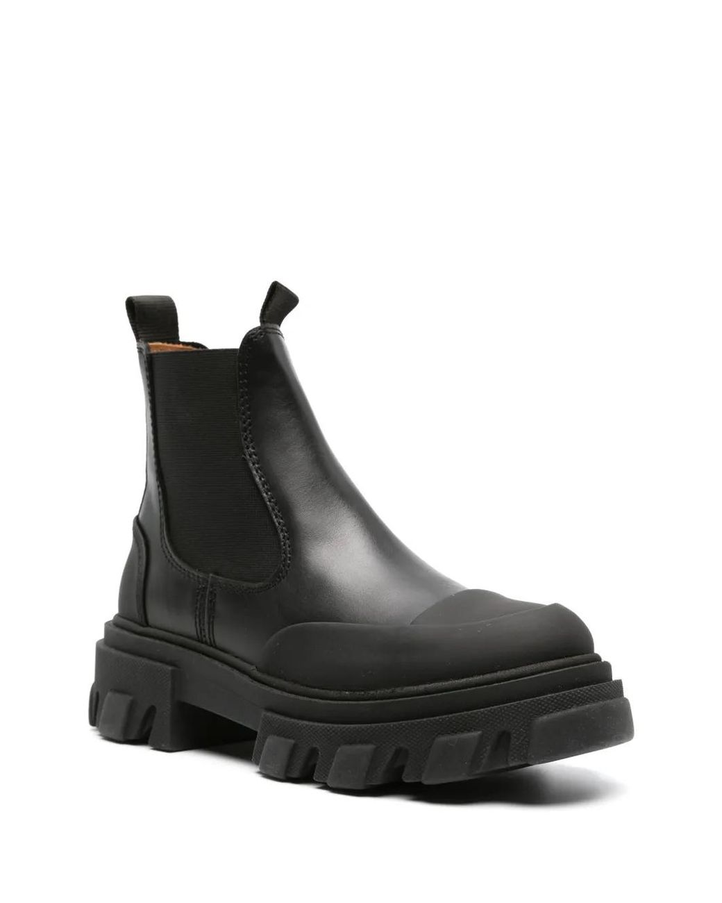 Ganni Black Elasticated-panelled Leather Boots