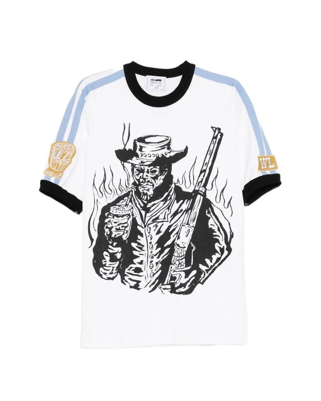 Warren Lotas White Graphic-Print Ringer T-Shirt for men