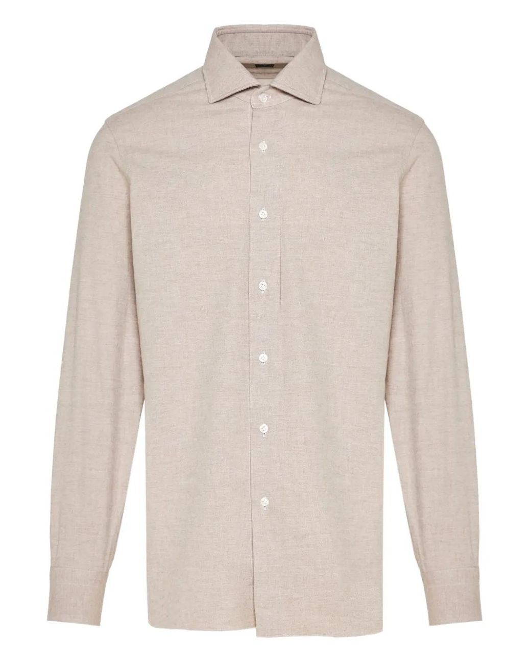 Barba Napoli White Long-Sleeve Button-Down Shirt for men