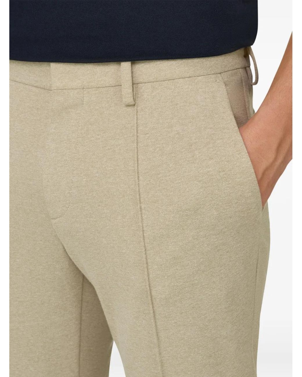 Boggi Natural Belt-Loop Trousers for men