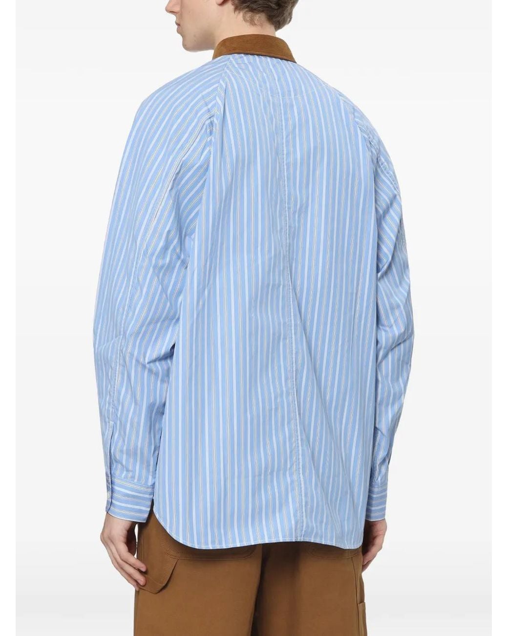 Comme des Garçons Blue Vertical-Stripe Shirt for men
