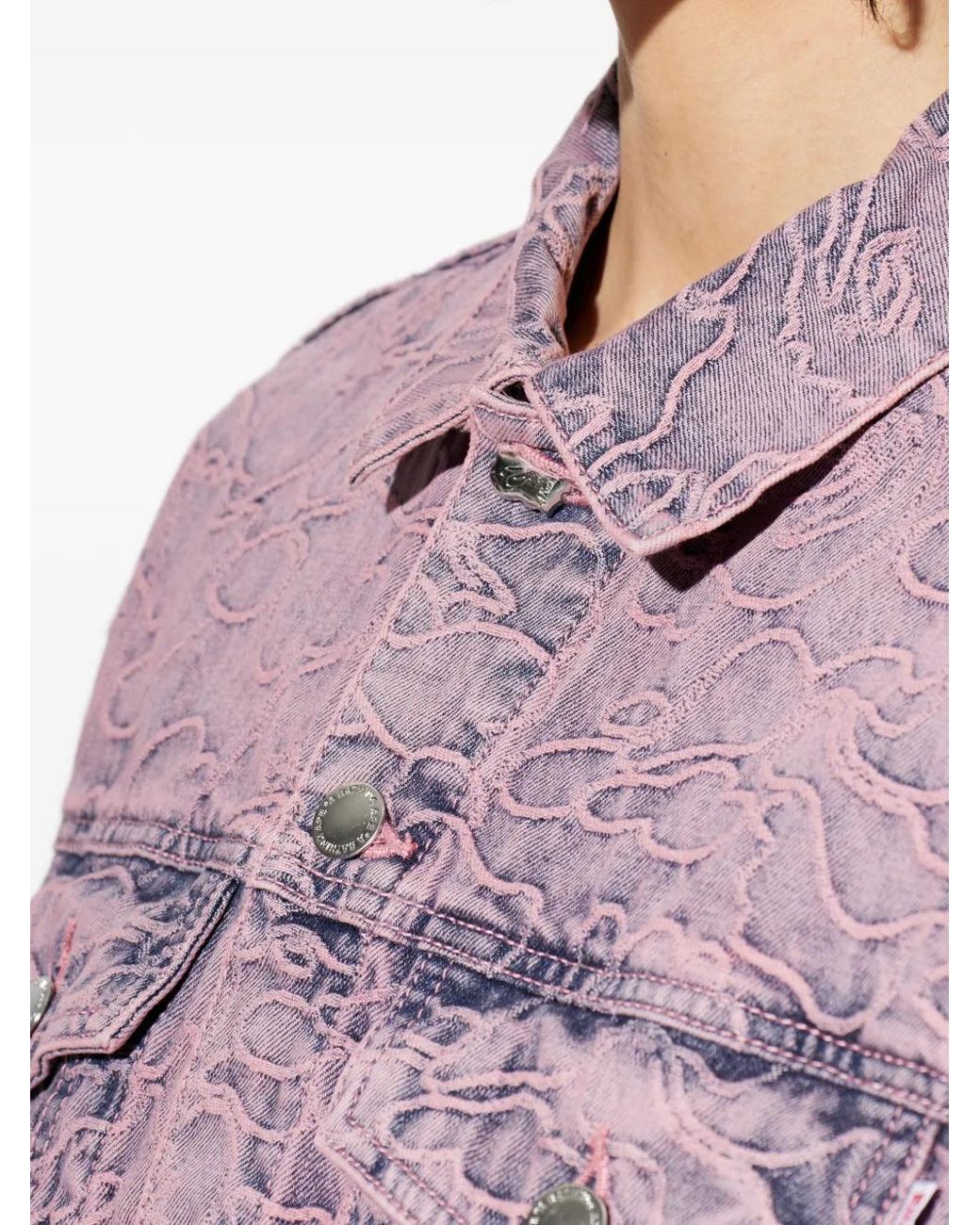 A Bathing Ape Purple Line Camo Patterned Denim Jacket