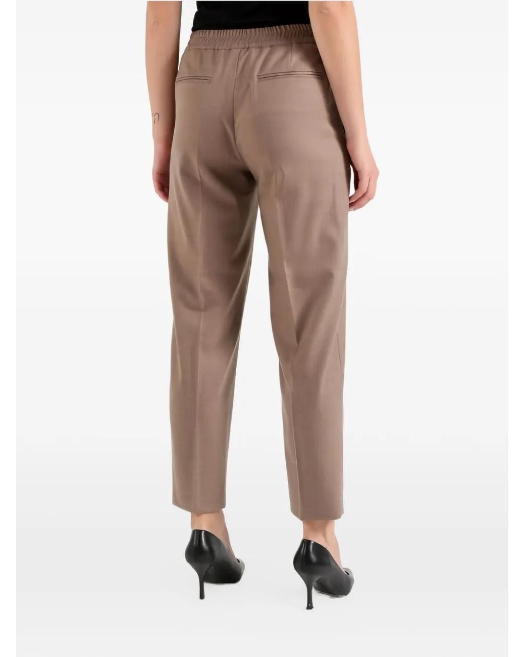 Seventy Natural Elasticated-Waist Cropped Trousers