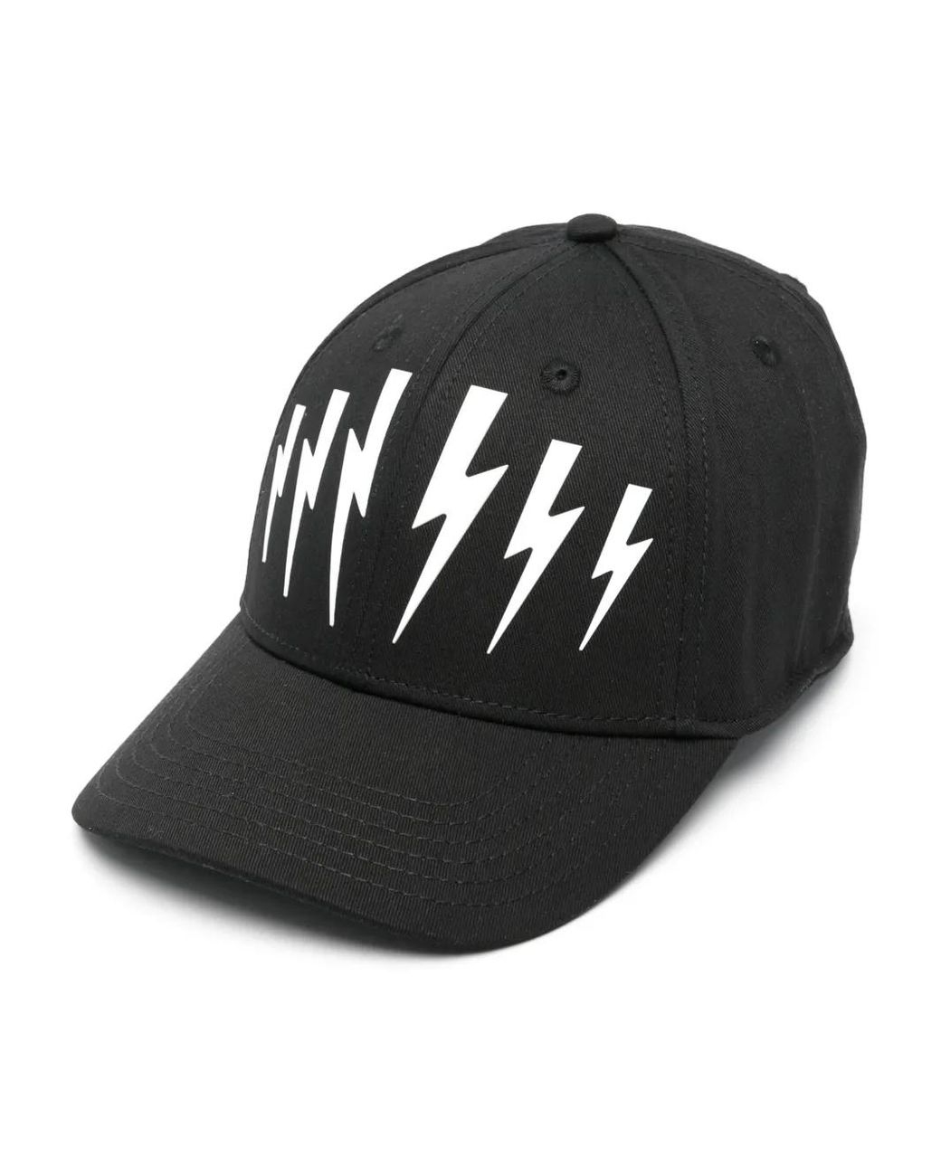 Neil Barrett Black Thunderbolt-Print Cap for men