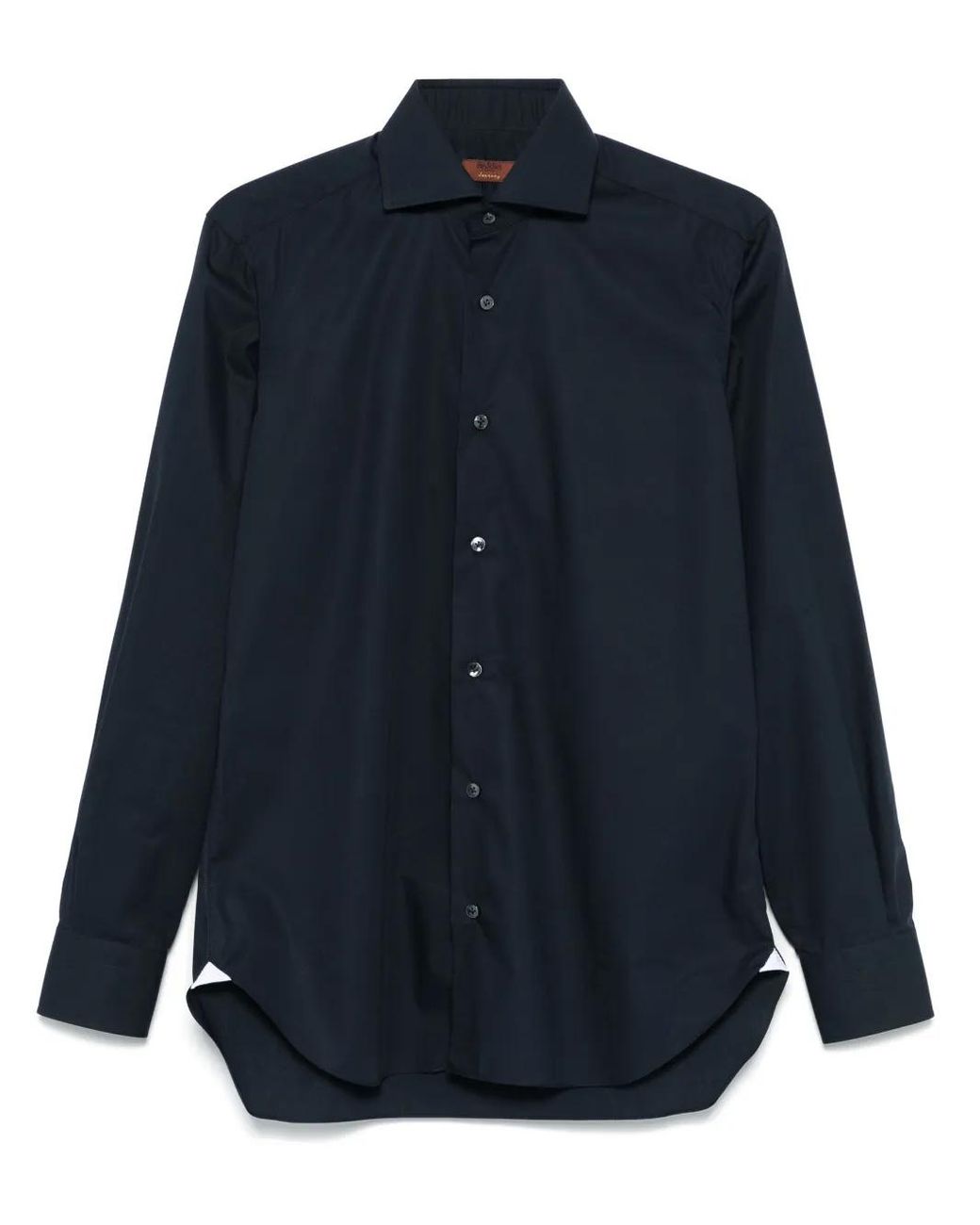 Barba Napoli Blue Spread-Collar Shirt for men