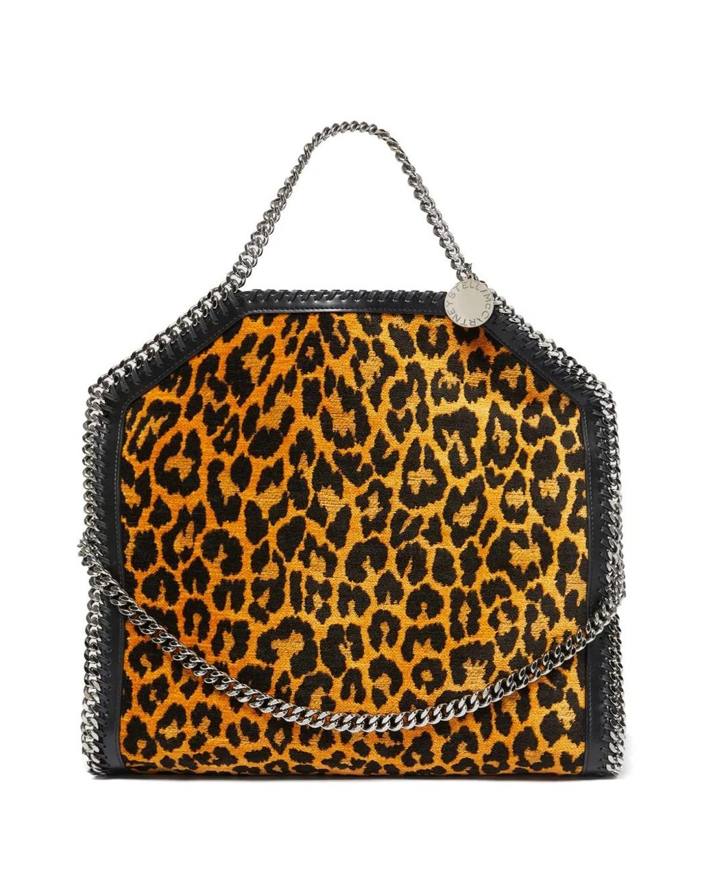 Stella McCartney Metallic Falabella 3Chain Leopard-Print Tote Bag