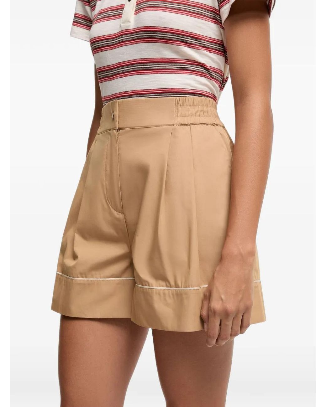 Moncler Natural Tailored Cotton-Blend Shorts