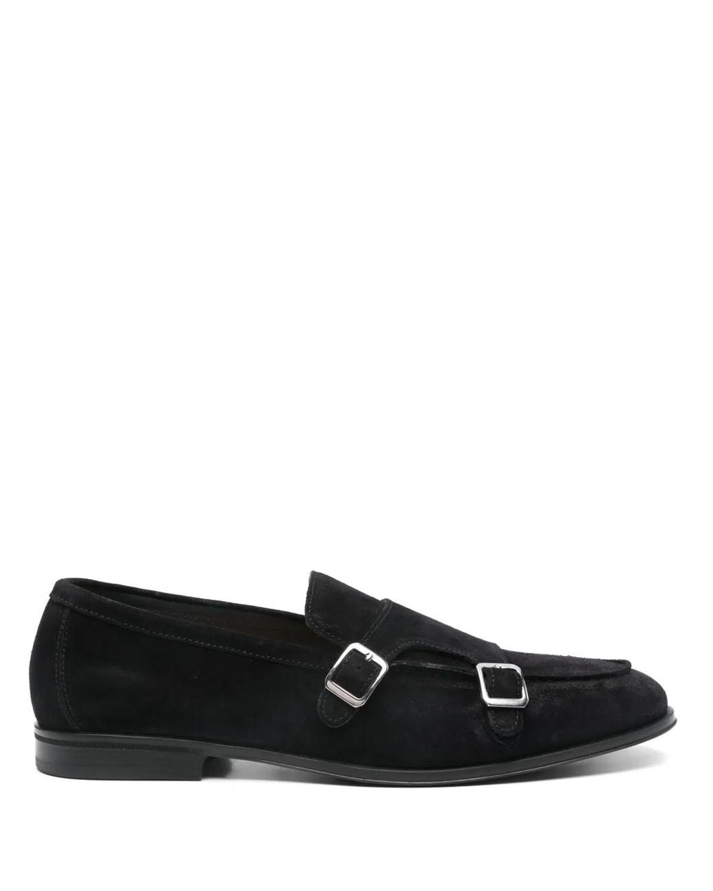 Doucal's Black Suede Monk Shoes for men