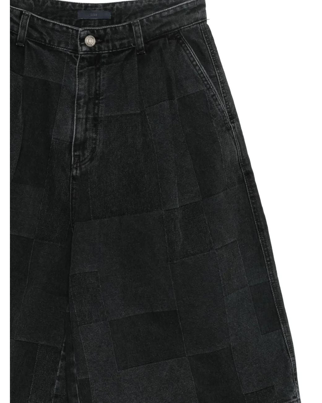 Juun.J Black Patchwork Bermuda Shorts for men