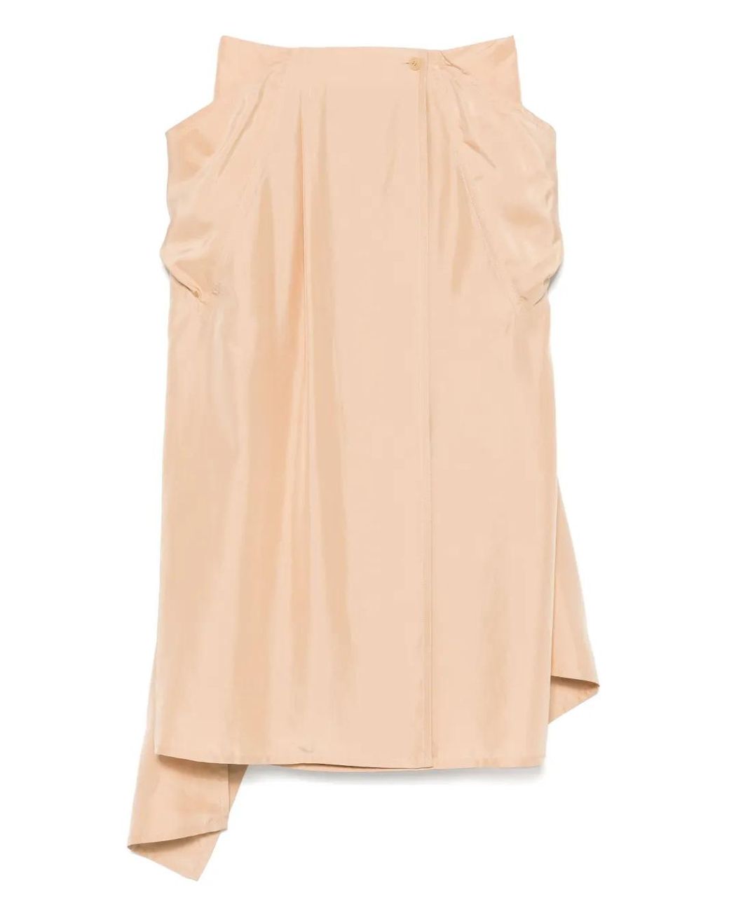 Carven Natural Silk Straight Skirt
