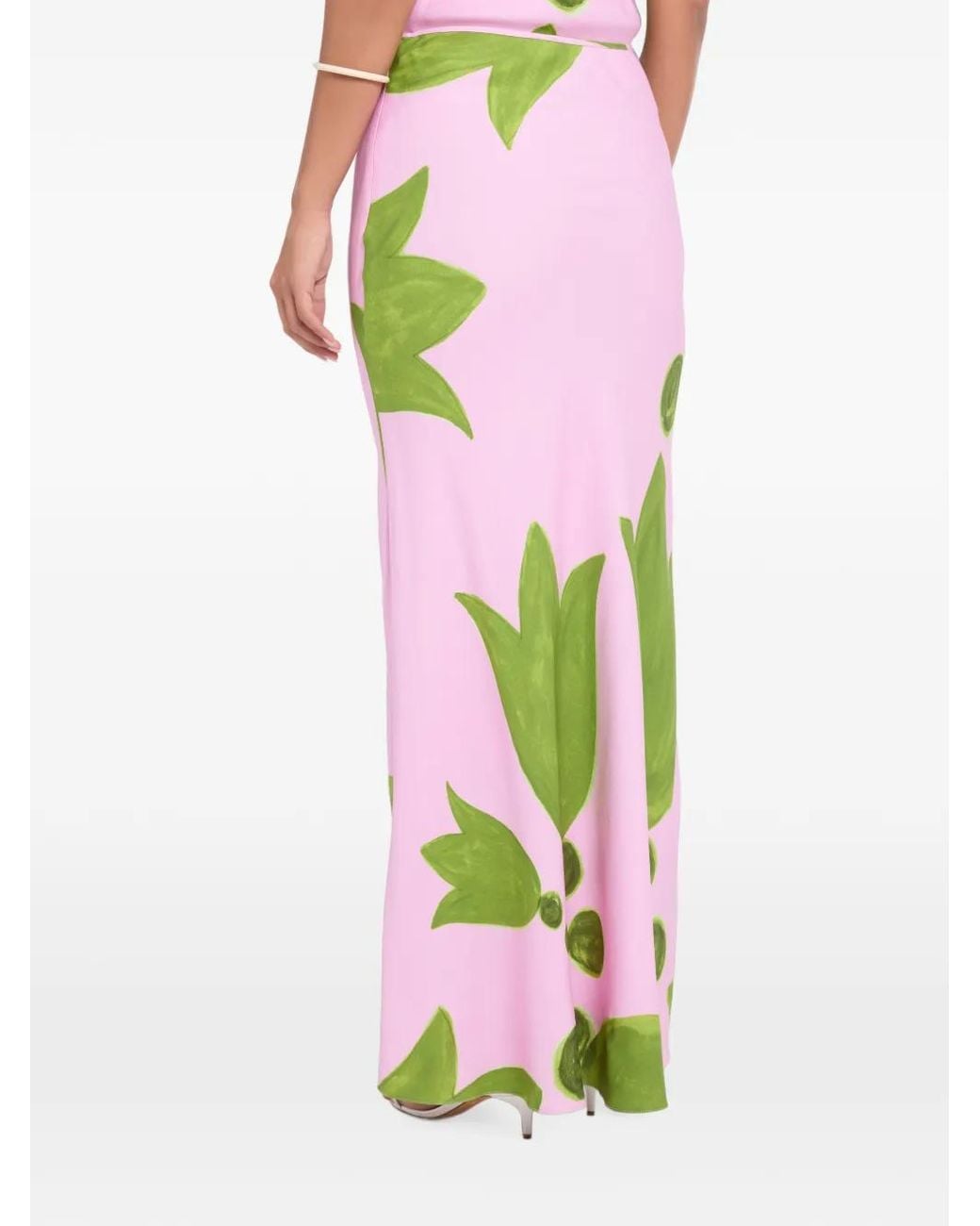 Themis Z White Eudora Floral-Print Maxi Skirt