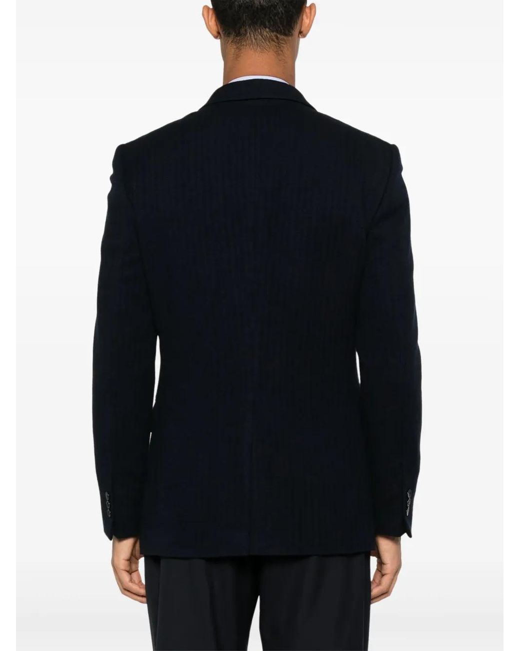 Fursac Black Herringbone Blazer for men