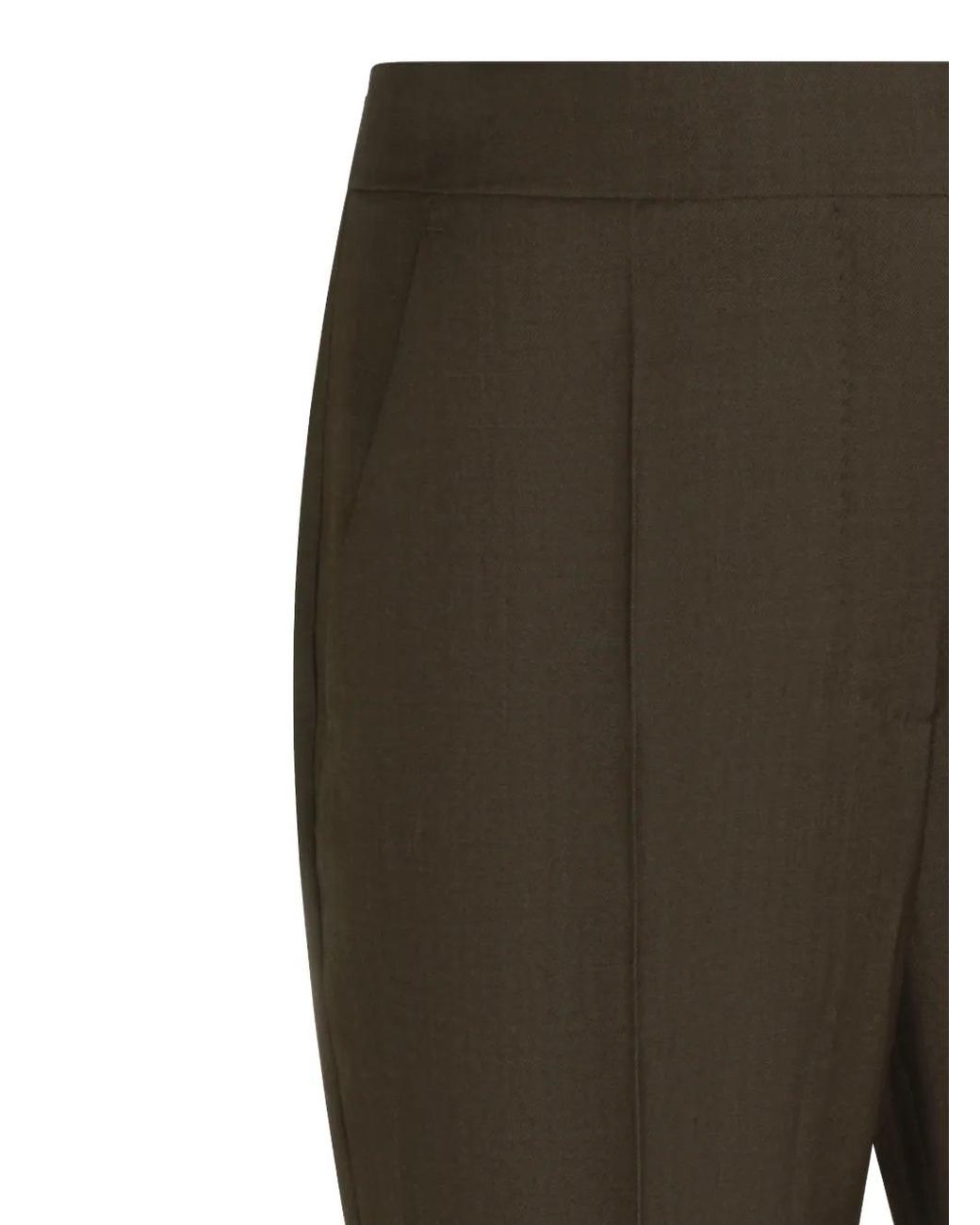 Max Mara Brown Pressed-Crease Tailored Trousers