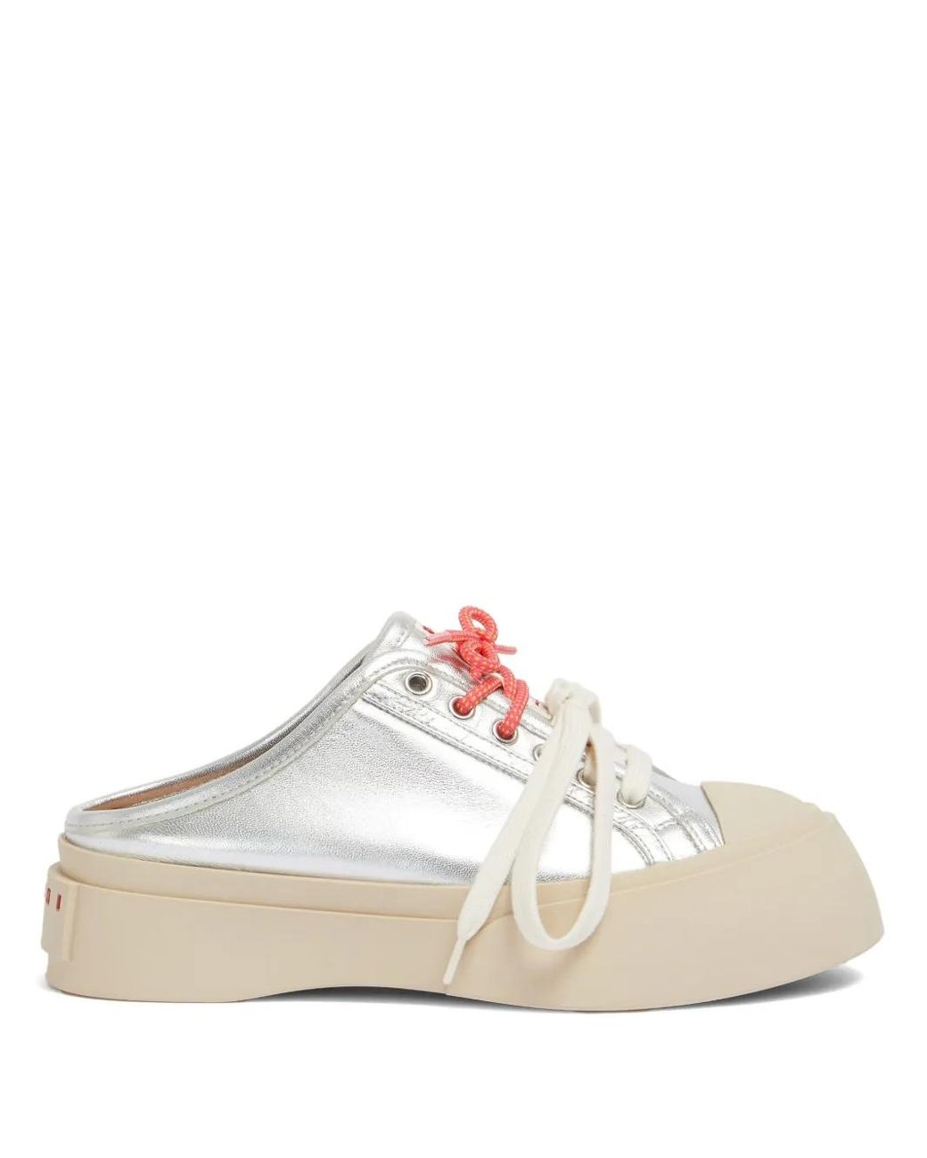 Marni White Leather Pablo Lace-Up Sabots