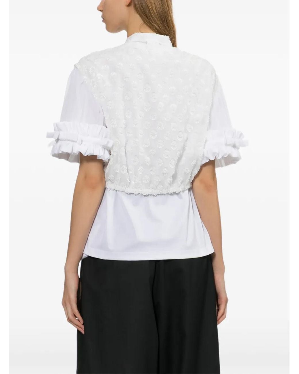 Noir Kei Ninomiya White Ruffled Blouse