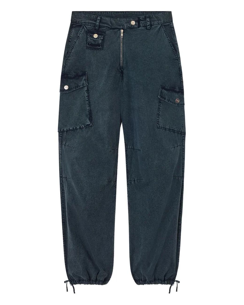 Ganni Blue Cargo-Pockets Trousers