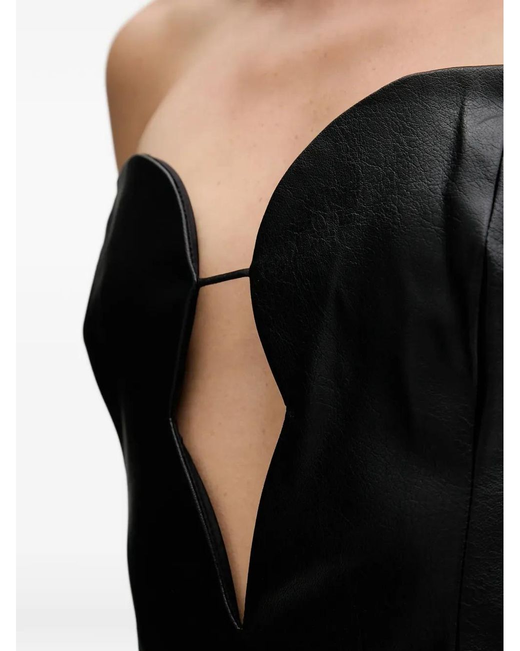 Bardot Black Cut-Out Strapless Midi Dress