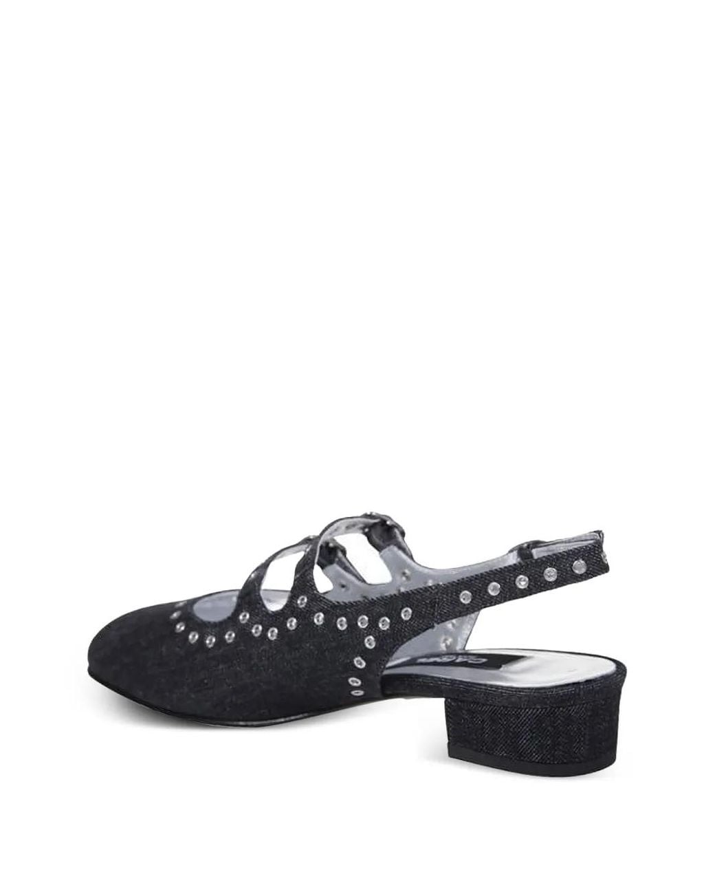 CAREL PARIS Black Queen Slingback Pumps