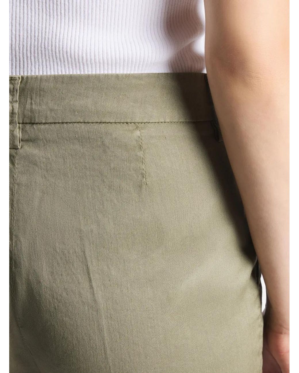 Fay Green Pleated Shorts