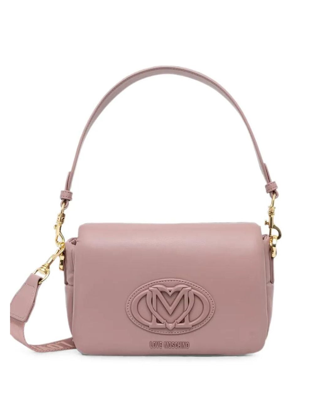 Love Moschino Pink Logo-Plaque Tote Bag