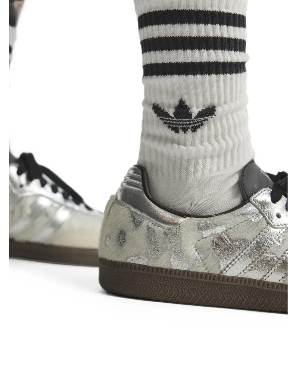 Adidas White Samba Metallic Sneakers for men