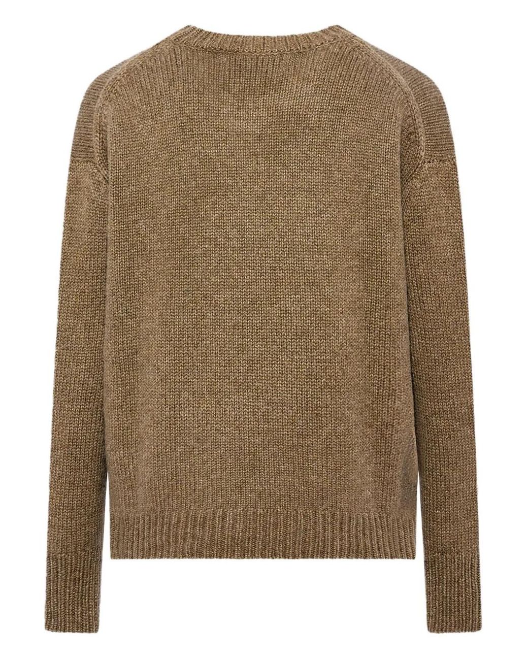 Yves Salomon Brown Cashmere Crew-Neck Sweater