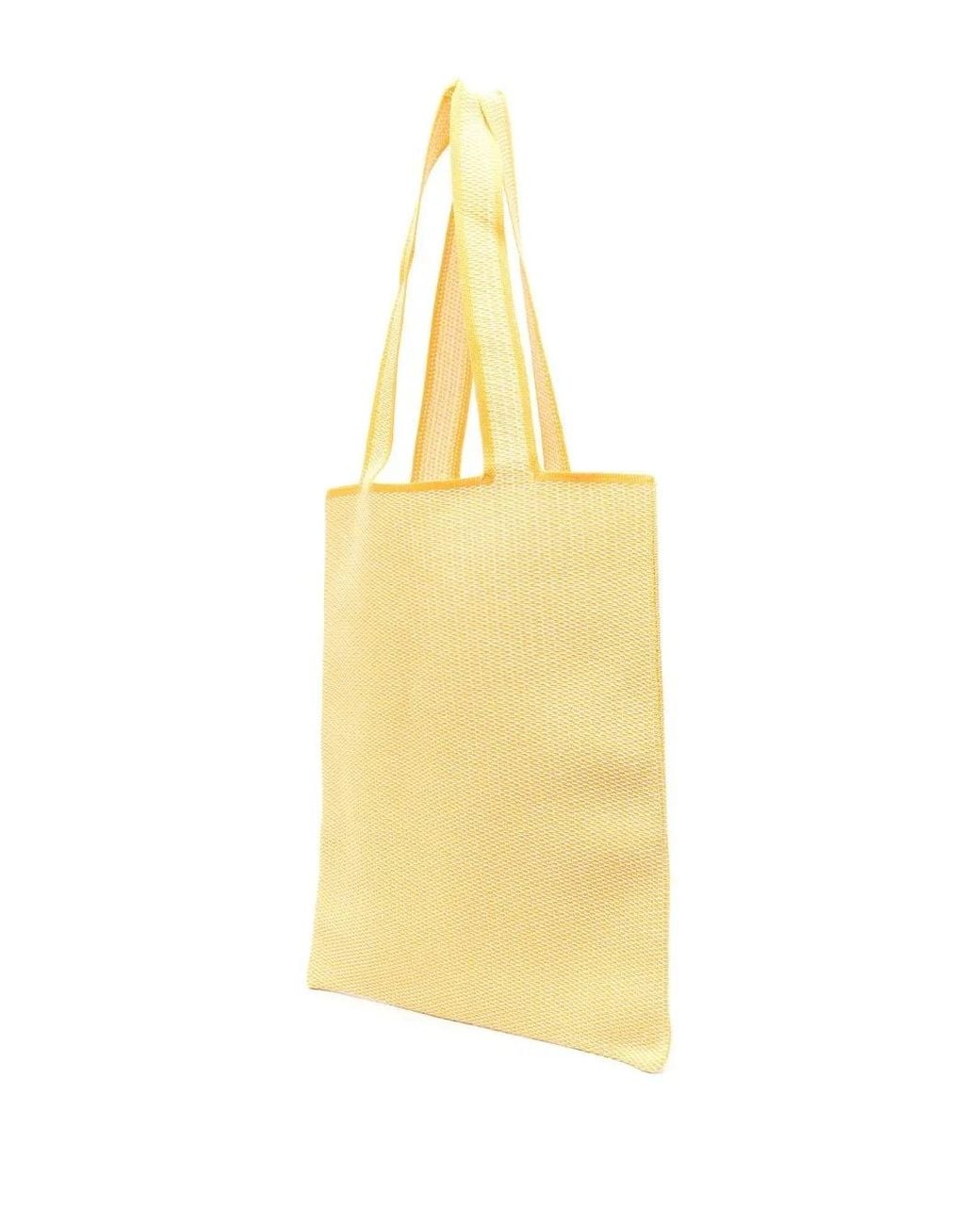 Palm Angels Yellow Rafia Logo Shopping Bag for men