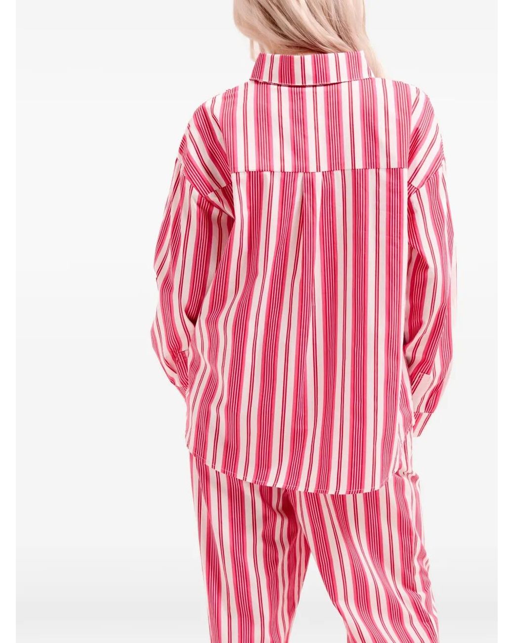 Juicy Couture Pink Striped Logo-Embroidered Pajama Top