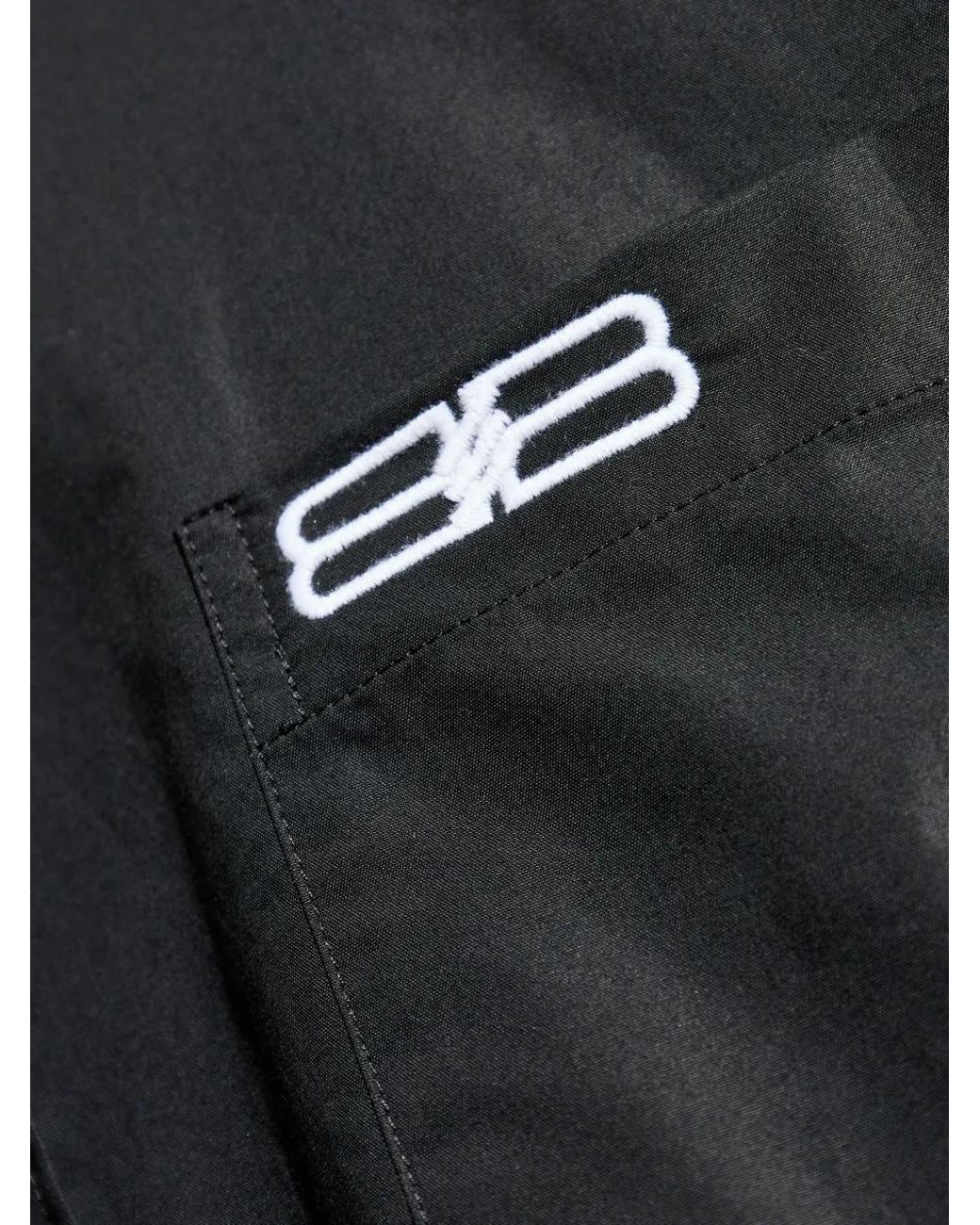 Balenciaga Black Logo-Embroidered Button-Down Shirt for men