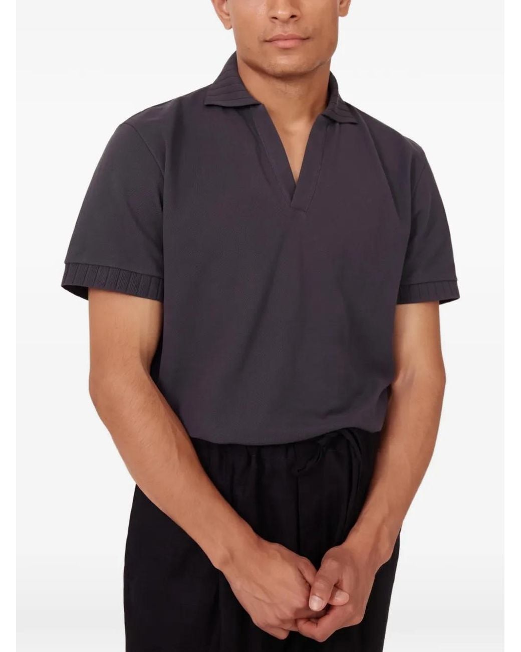 STÒFFA Blue Piqué Cotton Polo Shirt for men