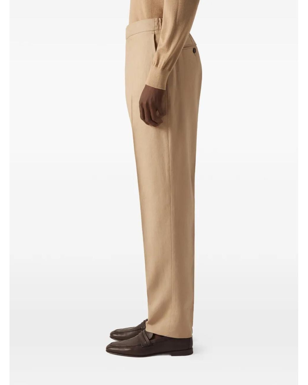 Zegna Natural Oasi Lino Trousers for men
