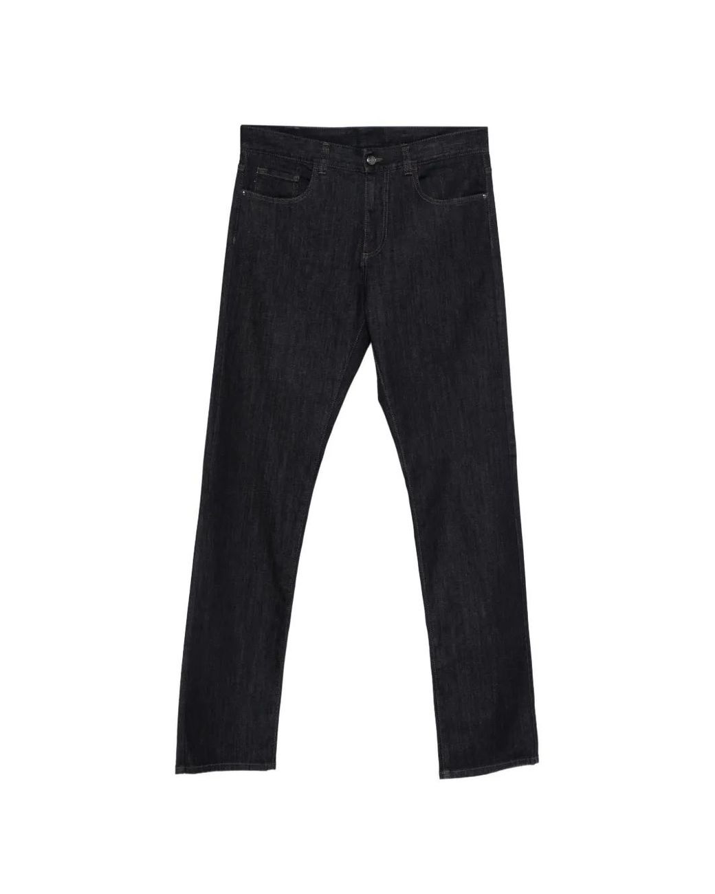 Canali Black Pocket Cotton Jeans for men