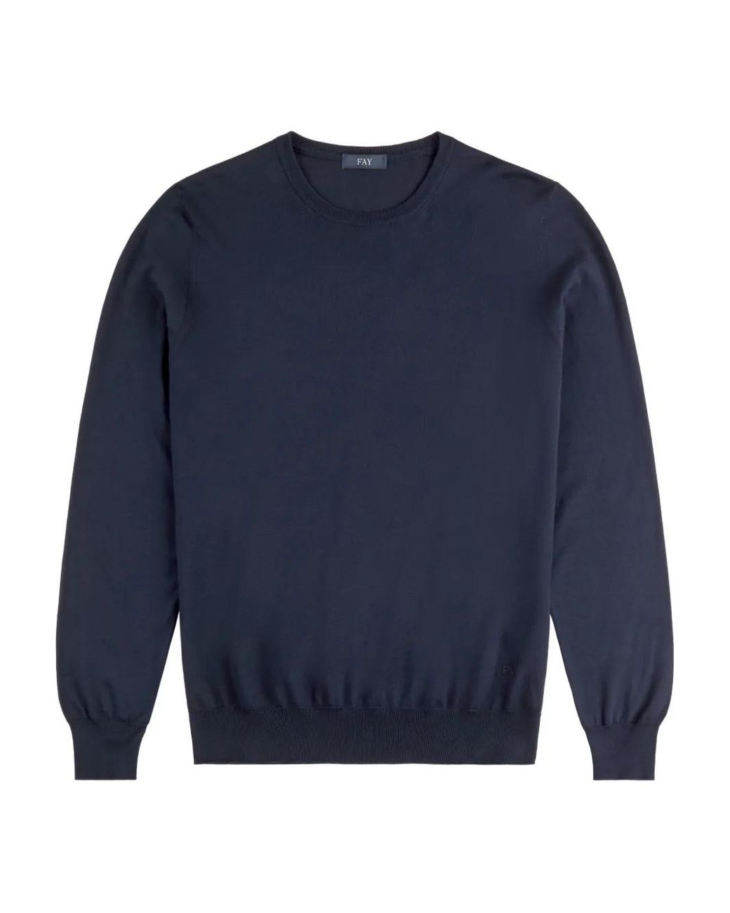 Fay Blue Crew-Neck Long-Sleeves Sweater for men