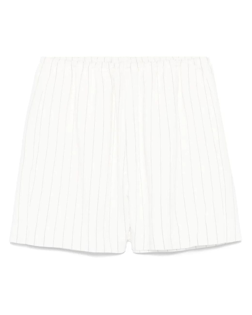 Nanushka White Striped Shorts