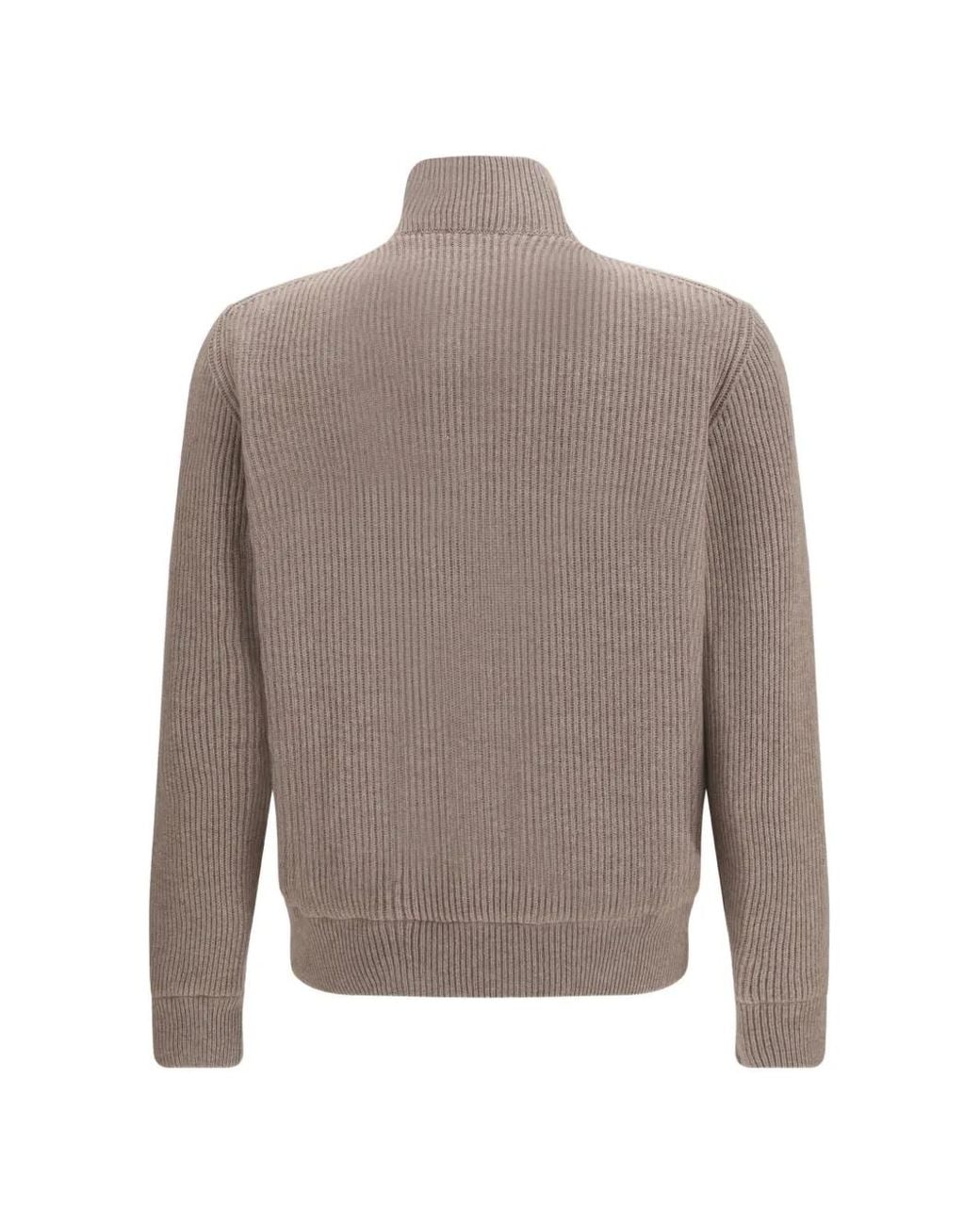 Brunello Cucinelli Gray High-Neck Suede Jacket for men
