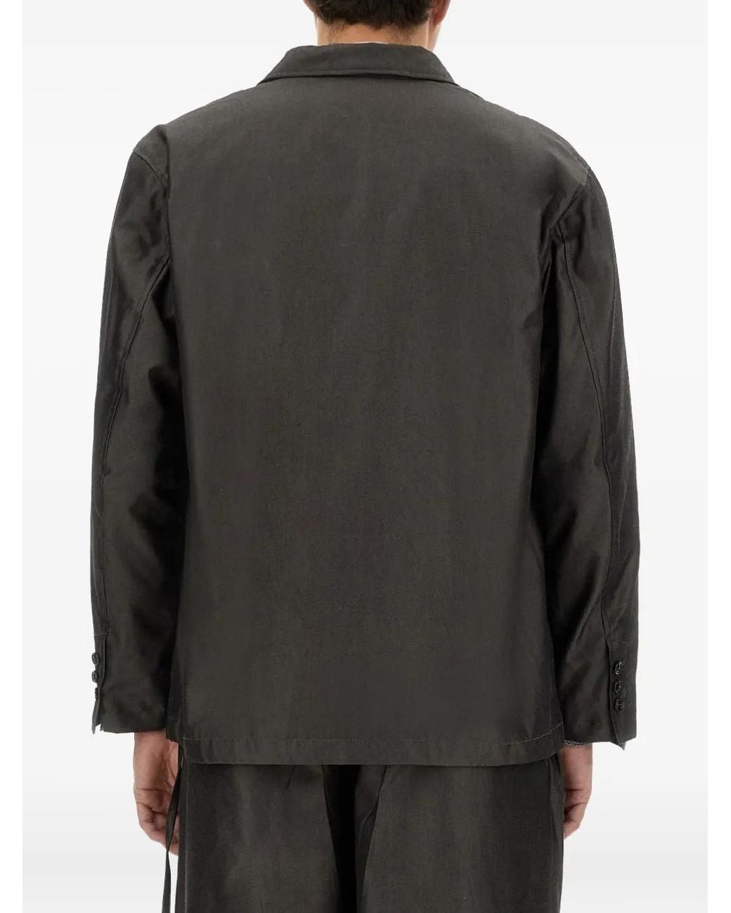 A.I.E. Black Double-Breasted Cotton Jacket for men