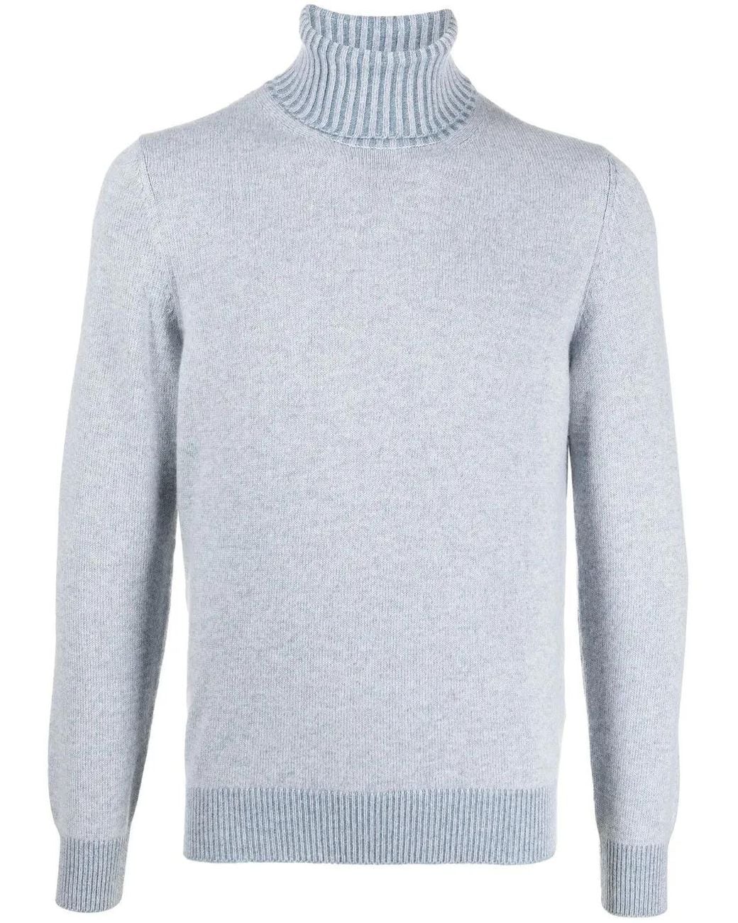Malo Blue Roll-Neck Knit Jumper for men