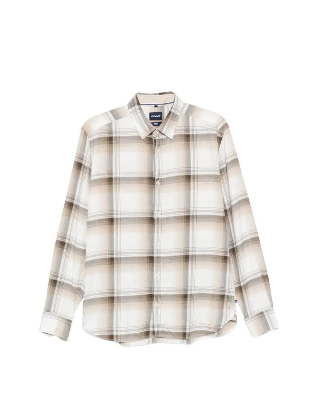 Olymp White Check-Pattern Button-Down Shirt for men