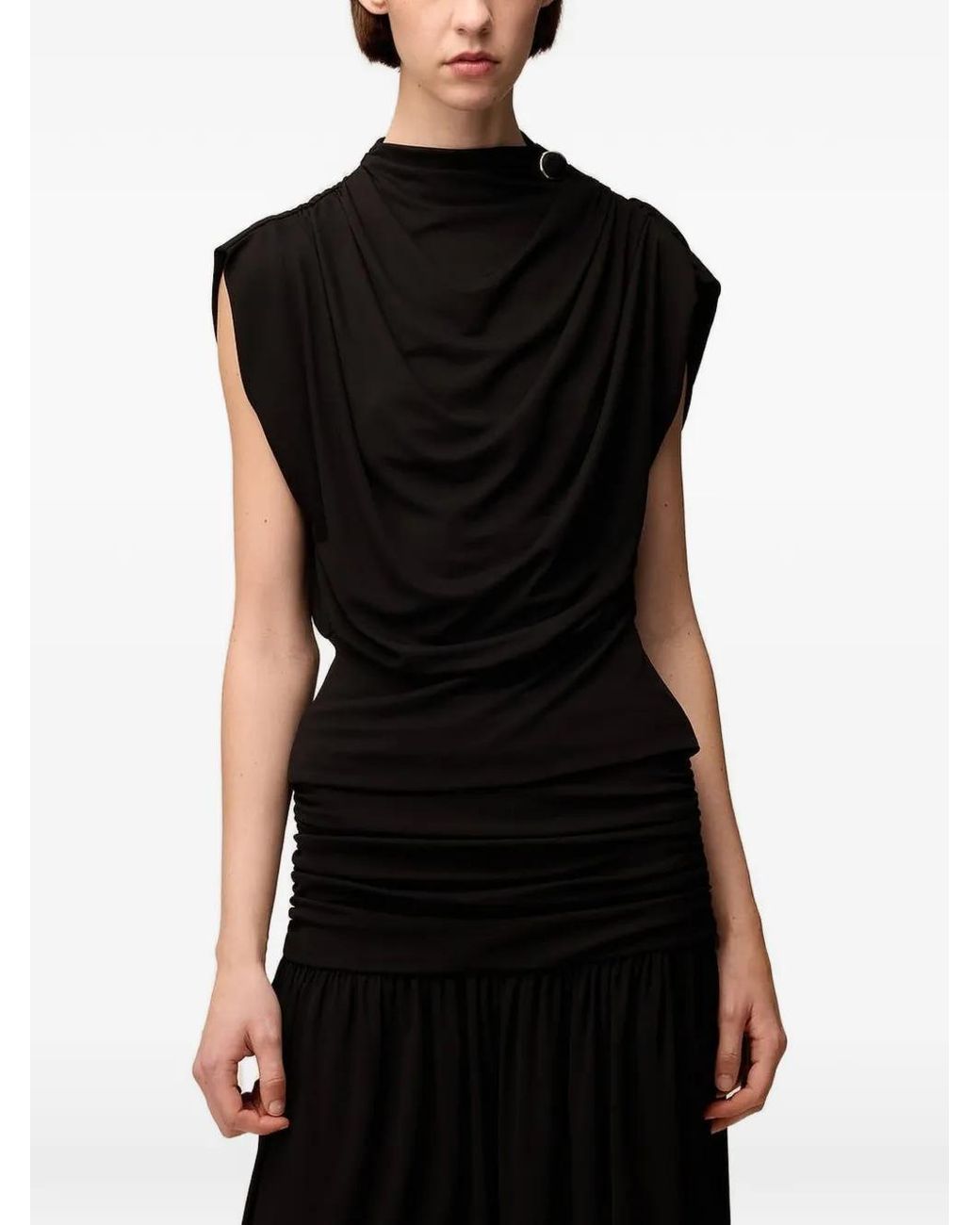 RETORI Black Draped Top