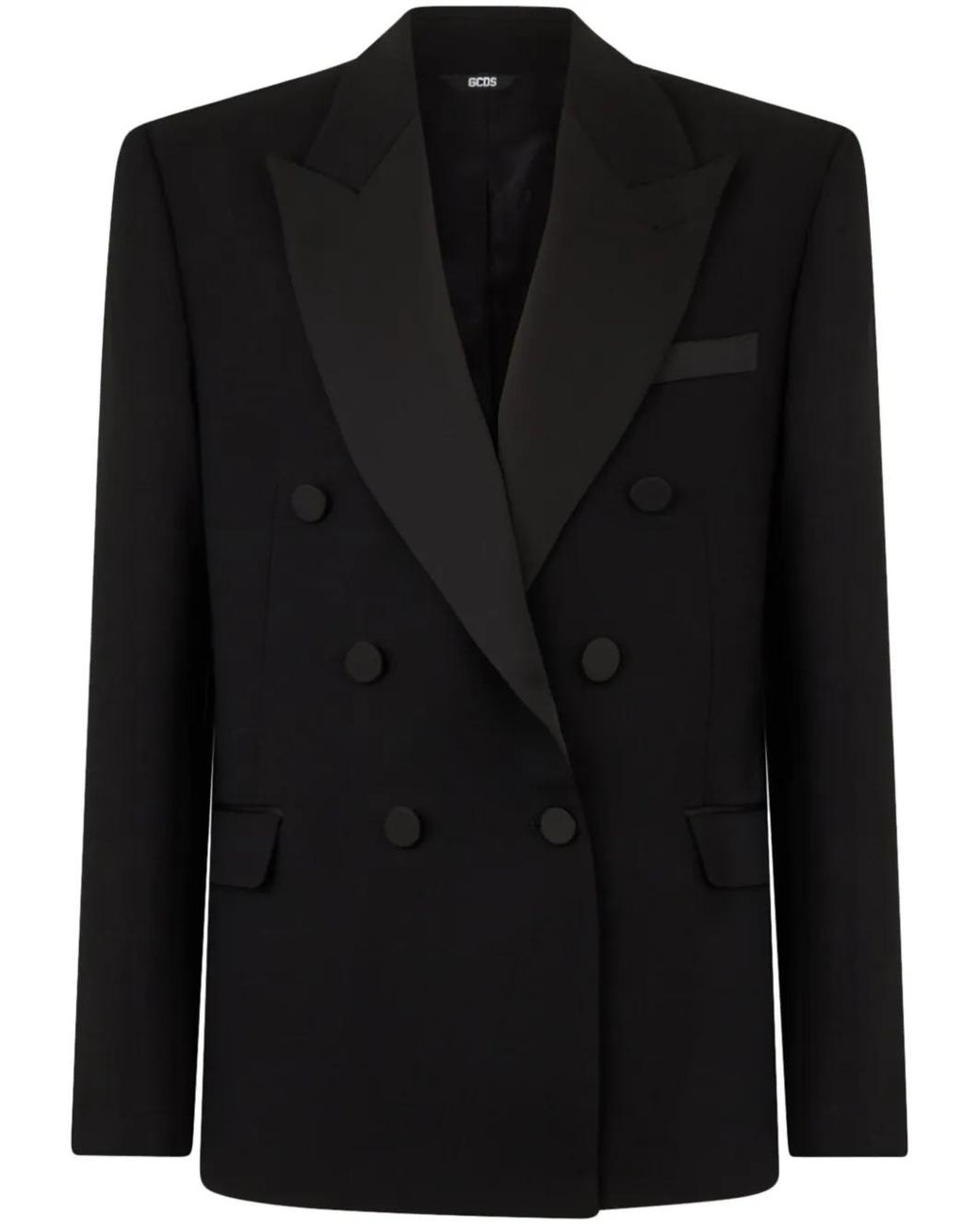 Gcds Black Enver Double-Breasted Blazer for men
